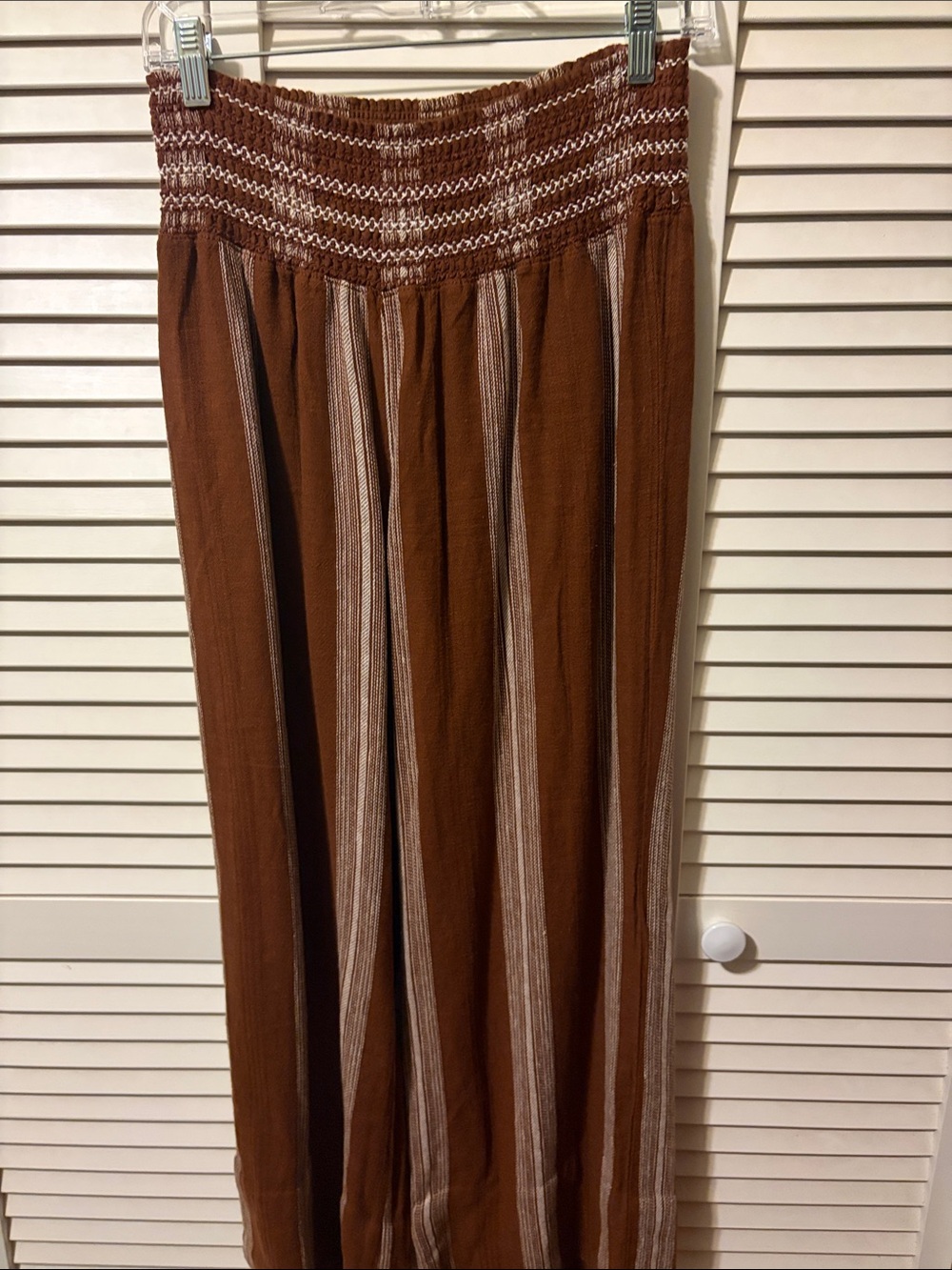 Women’s Brown Striped Maxi Pants